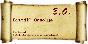 Bittó Orsolya névjegykártya